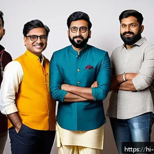 Home 17 영상제작 실무에서 발생하는 윤리적 문제 - A diverse group of Indian video content creators collaborating in a modern studio setting, surrounde...